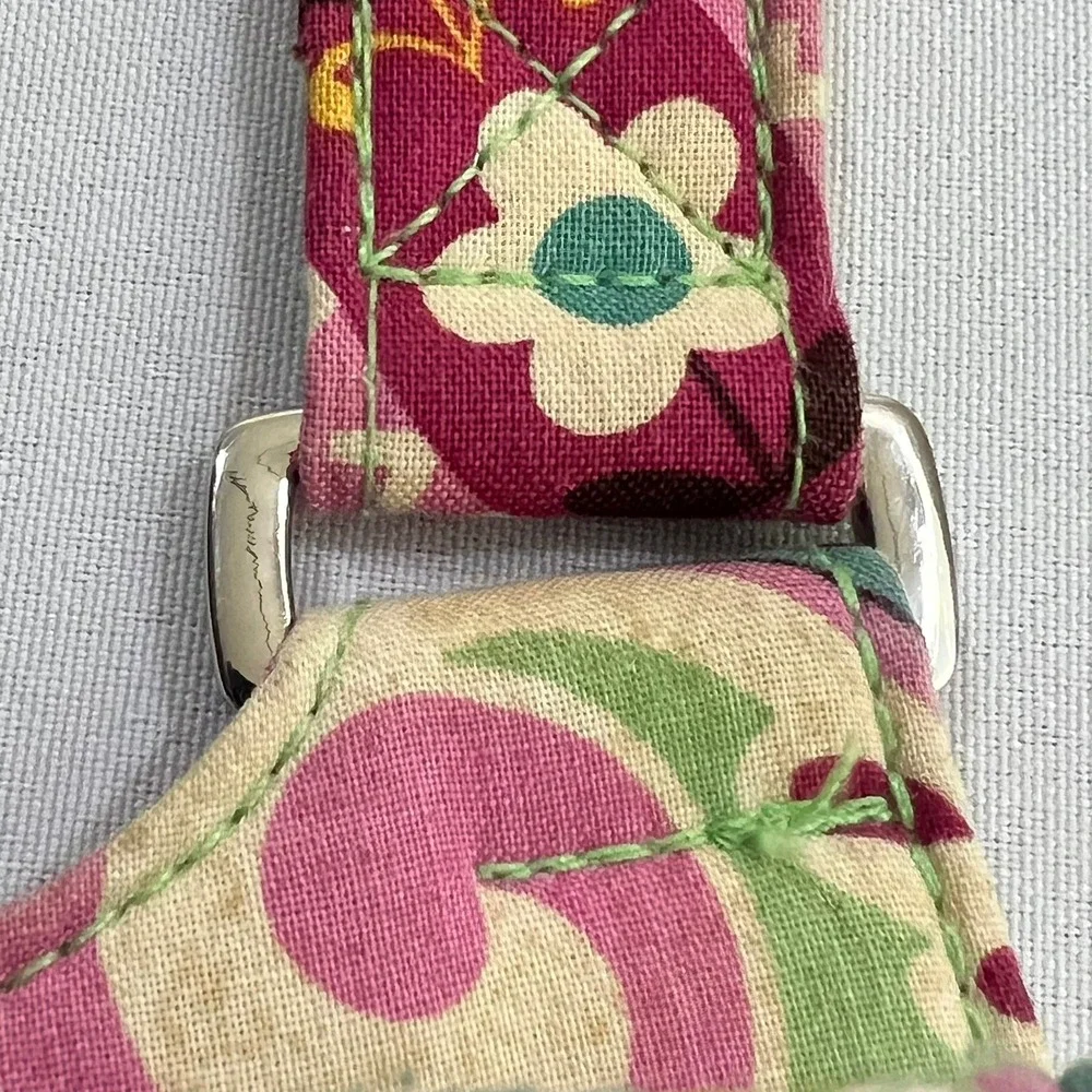 Vera Bradley Tutti Frutti Mailbag Crossbody Bag Quilted Green Pink Paisley